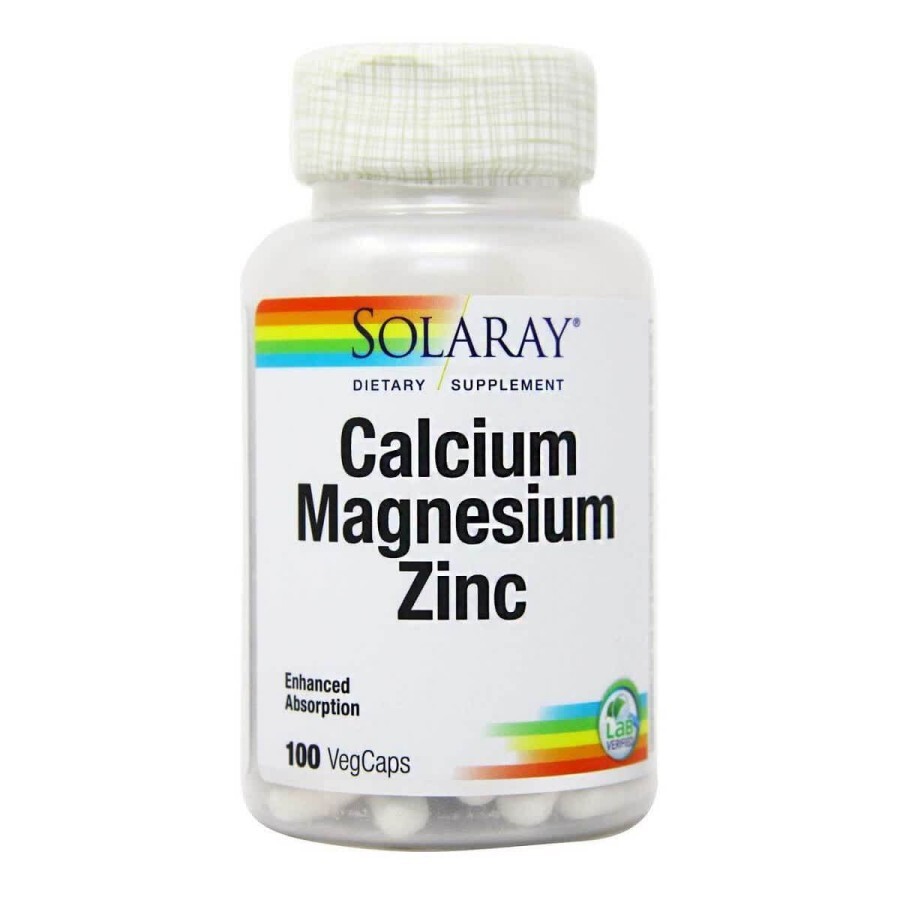 Кальций Магний Цинк Calcium Magnesium Zinc Solaray 100 капсул: цены и характеристики