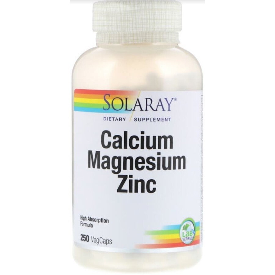 Кальцій Магній Цинк Calcium Magnesium Zinc Solaray, 250 капсул: ціни та характеристики