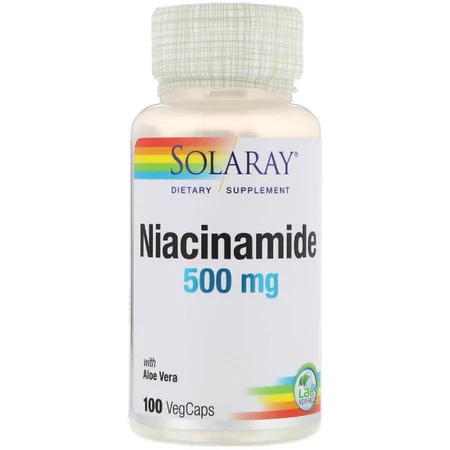 Ниацинамид (В3) Niacinamide 500 мг Solaray 100 капсул: цены и характеристики