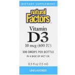 Вітамін D3 в краплях без ароматизаторів Vitamin D3 Drops Natural Factors 400 МЕ 15 мл: ціни та характеристики