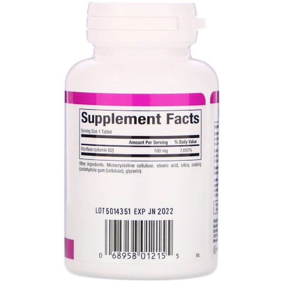 Витамин В2 Рибофлавин Natural Factors 100 мг 90 Таблеток: цены и характеристики