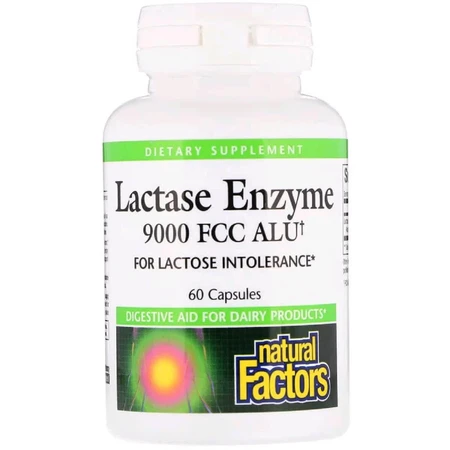 Ензим Лактазы Lactase Enzyme Natural Factors 9000 FCC ALU 60 Капсул: цены и характеристики