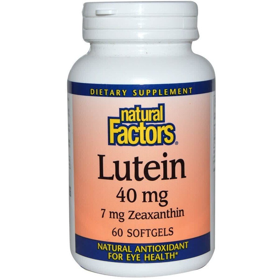 Лютеин 40 мг Lutein Natural Factors 60 гелевых капсул: цены и характеристики