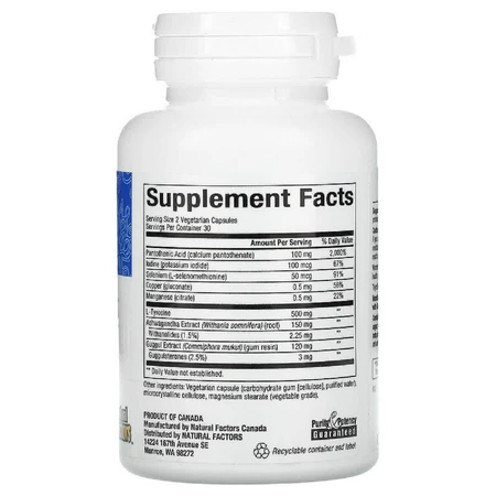 Харчова добавка для щитовидної залози Natural Factors WomenSense ThyroSense 60 капсул: ціни та характеристики