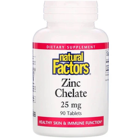 Хелатный Цинк 25 мг Natural Factors 90 таблеток: цены и характеристики