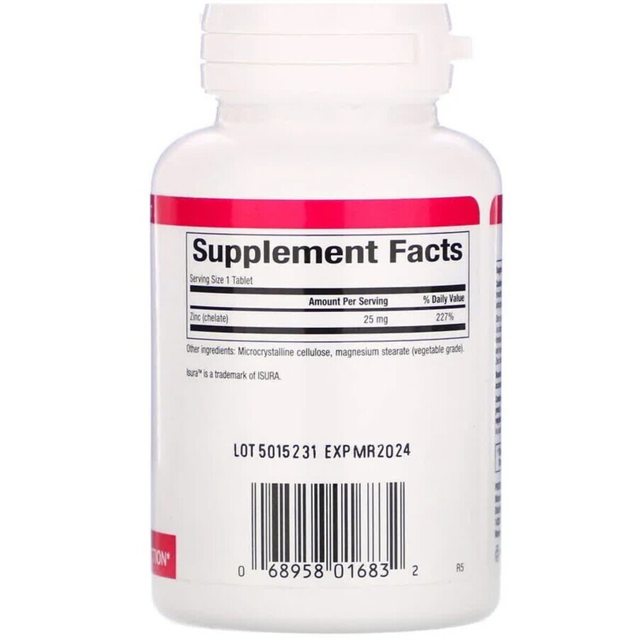 Хелатний Цинк 25 мг Natural Factors 90 таблеток: ціни та характеристики