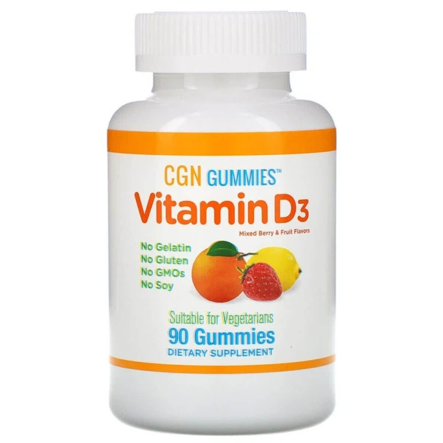 Витамин D3 2000 МЕ ягодно-фруктовый вкус California Gold Nutrition 90 жевательных конфет: цены и характеристики
