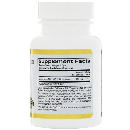 Коензим Q10 CoQ10 California Gold Nutrition 100 мг 30 вегетаріанських капсул: ціни та характеристики
