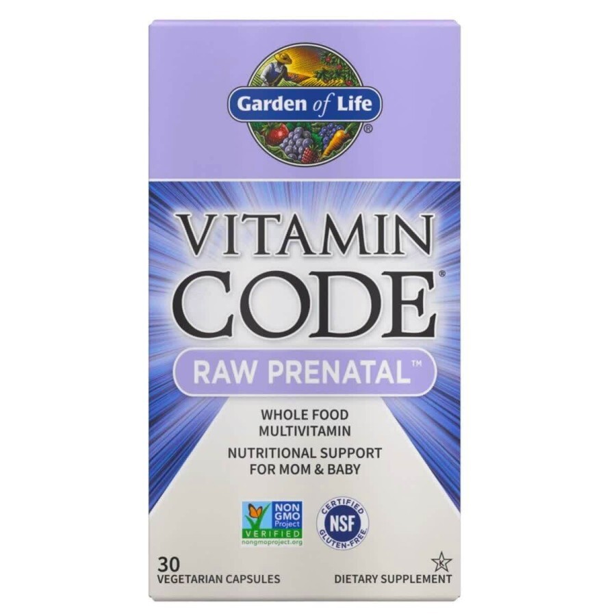 Сирі вітаміни для вагітних RAW Prenatal Vitamin Code Garden of Life 30 вегетаріанських капсул: ціни та характеристики