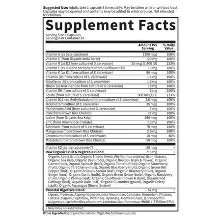 Сырые витамины для беременных RAW Prenatal Vitamin Code Garden of Life 30 вегетарианских капсул: цены и характеристики