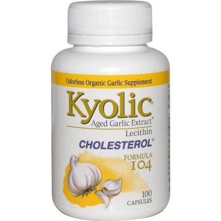 Экстракт чеснока с лецитином формула для снижения уровня холестерина Aged Garlic Extract with Lecithin Cholesterol Formula 104 Kyolic 100 капсул