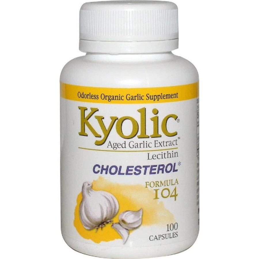 Екстракт часнику з лецитином формула для зниження рівня холестерину Aged Garlic Extract with Lecithin Cholesterol Formula 104 Kyolic 100 капсул: ціни та характеристики