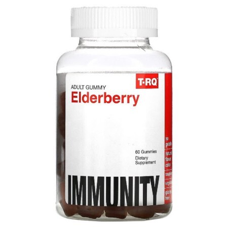 Бузина смак малини Elderberry T-RQ 60 жувальних цукерок