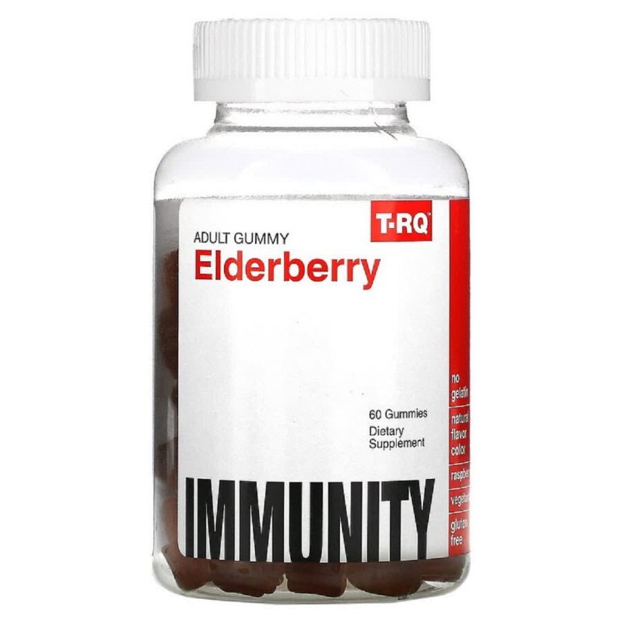 Бузина смак малини Elderberry T-RQ 60 жувальних цукерок: ціни та характеристики
