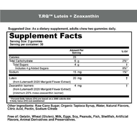 Лютеин и Зеаксантин фруктовый вкус Lutein and Zeaxanthin T-RQ 60 жевательных конфет: цены и характеристики