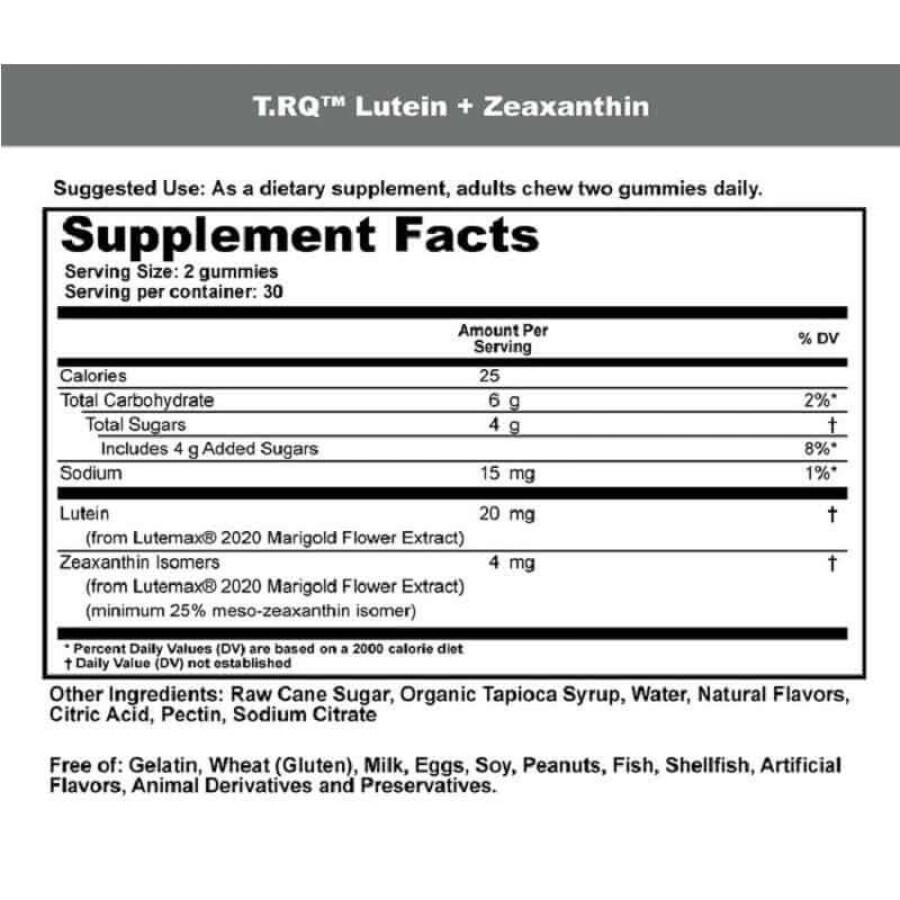 Лютеин и Зеаксантин фруктовый вкус Lutein and Zeaxanthin T-RQ 60 жевательных конфет: цены и характеристики