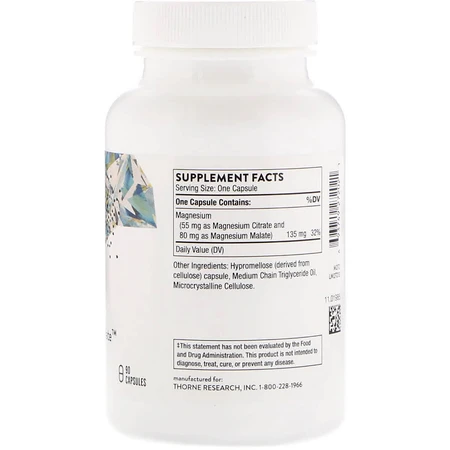 Магній (Цитрат \ Малат) Magnesium Citramate Thorne Research 90 капсул: ціни та характеристики
