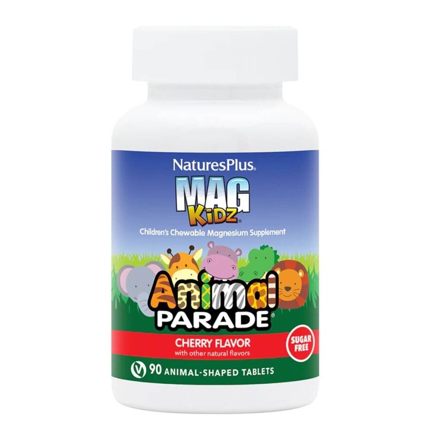 Магній для дітей без цукру Animal Parade Natures Plus 90 жувальних таблеток смак вишні: ціни та характеристики