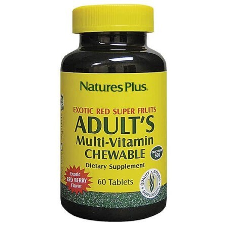 Мультивитамины для взрослых Natures Plus 60 жевательных таблеток вкус ягод