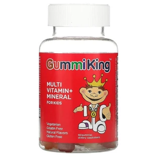 Мультивитамины и минералы для детей Multi Vitamin + Mineral For Kids GummiKing 60 жеват.конфет фруктовый вкус