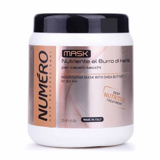 Живильна маска для волосся Brelil Numero Nourishing Mask With Shea Butter з олією каріте, 1000 мл