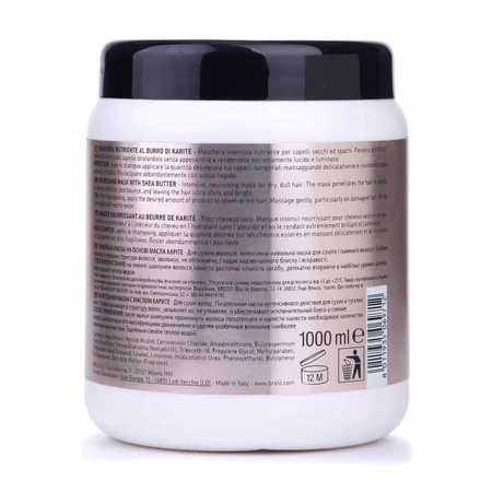 Живильна маска для волосся Brelil Numero Nourishing Mask With Shea Butter з олією каріте, 1000 мл: ціни та характеристики