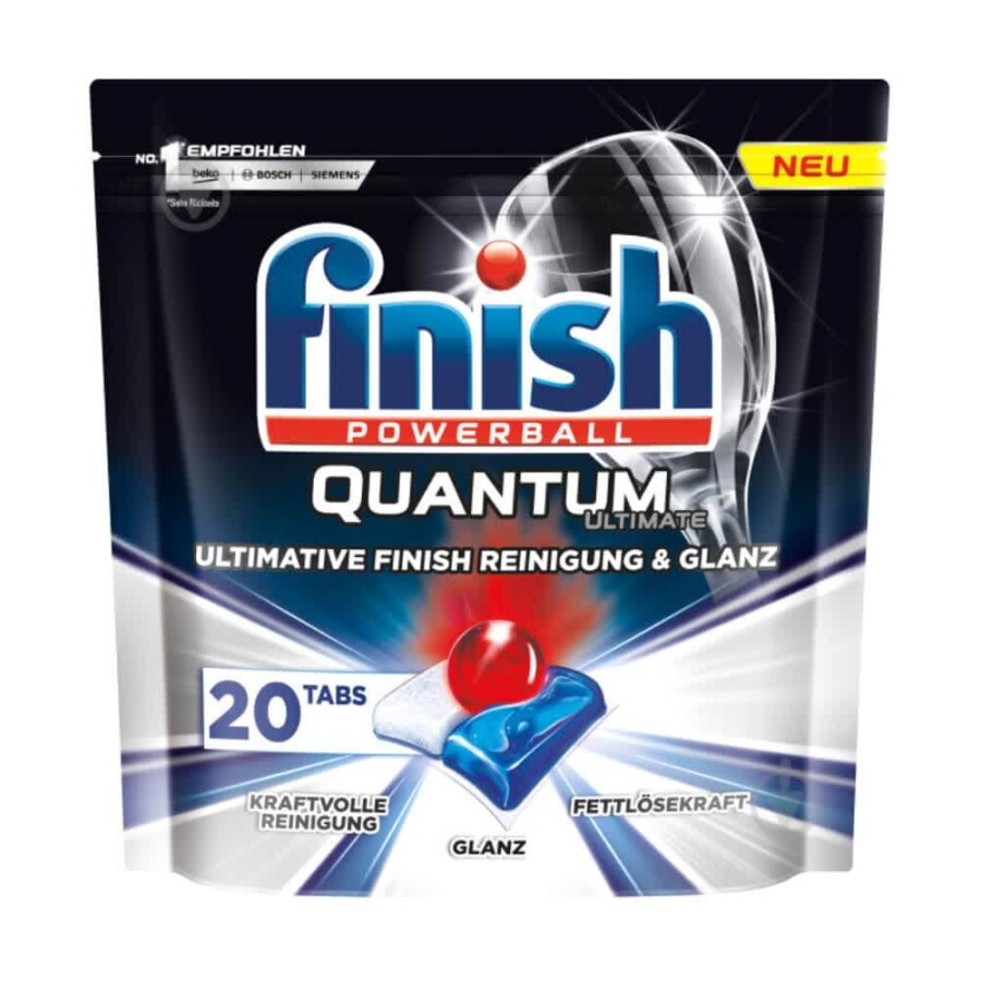 Таблетки для посудомийних машин Finish Quantum 20 шт: ціни та характеристики