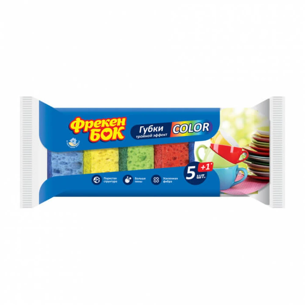 Губки кухонні Фрекен Бок Color, 5+1 шт: ціни та характеристики