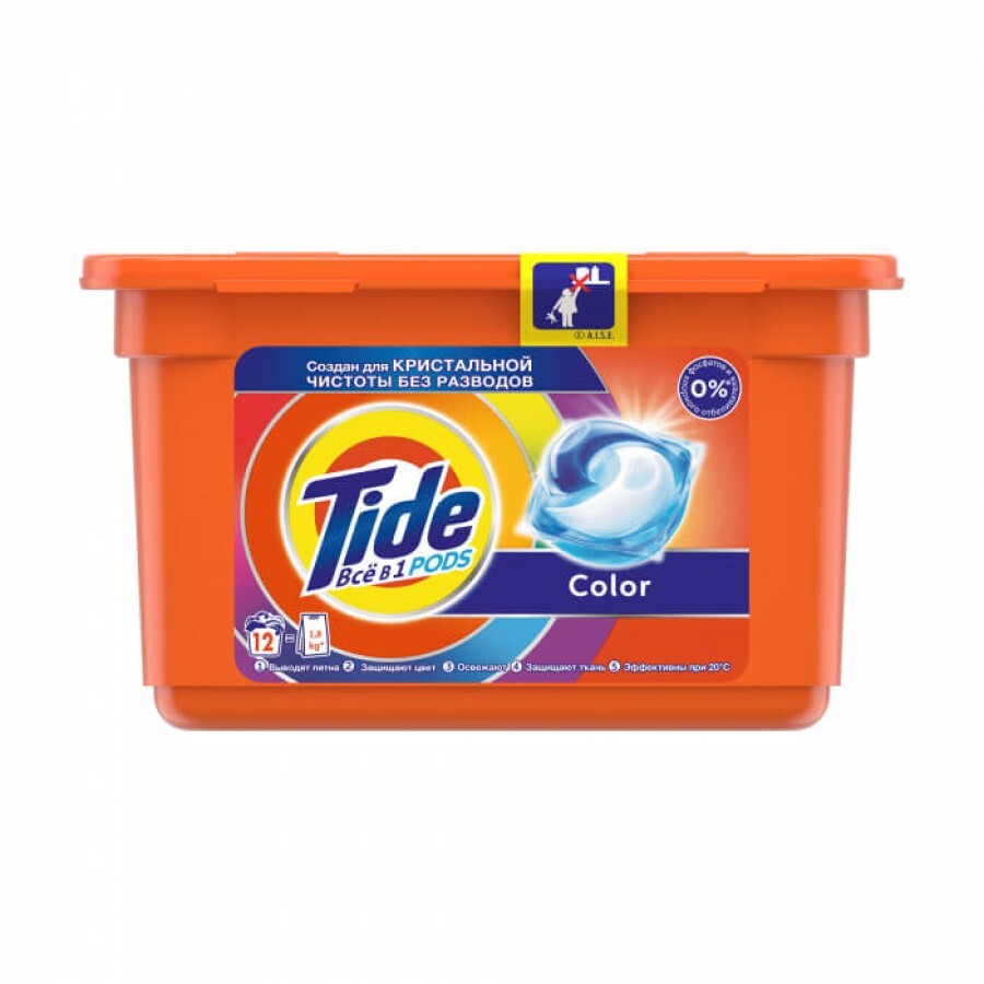 Капсули для прання Tide Все в 1 Color 12 шт: ціни та характеристики