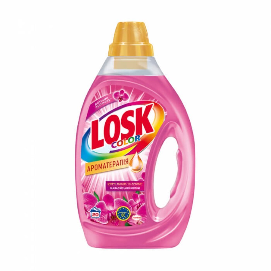 Гель для прання Losk Color Gel Ароматерапія, з ефірними оліями та ароматом Малазійських квітів, 20 циклів прання, 1 л: ціни та характеристики