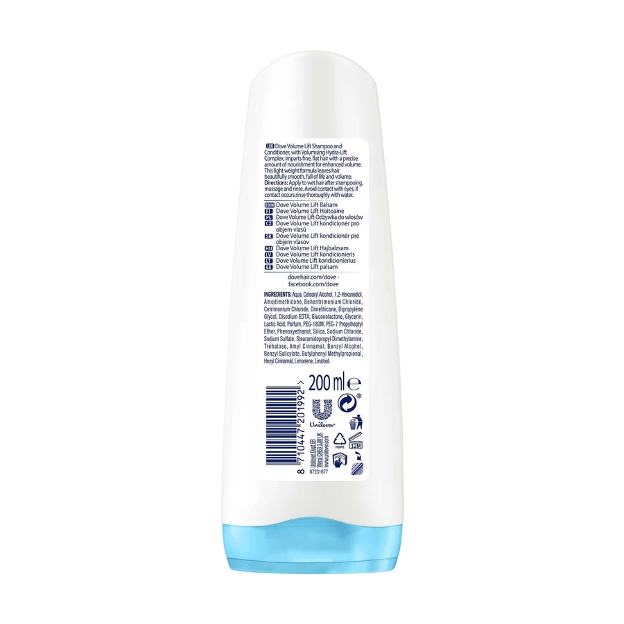 Бальзам-ополіскувач для волосся Dove Nutritive Solutions Volume Lift Conditioner Розкішний об'єм, 200 мл: ціни та характеристики