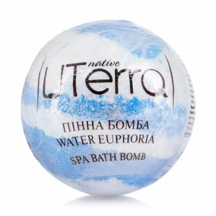 Бомба для ванны Uterra native Water euphoria, голубая, 140 г