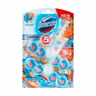 Блок для очищення унітазу Domestos Power 5 Лотос та Апельсин 2х55 г