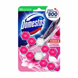 Блок для очищення унітазу Domestos Power 5 Duo Крижана магнолія 2 х 55 г