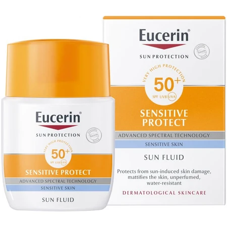 Сонцезахисний флюїд для обличчя Eucerin SPF 50 50 мл: ціни та характеристики