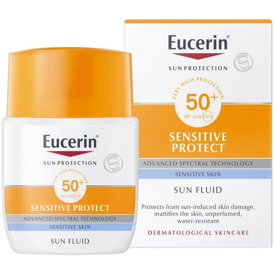 Сонцезахисний флюїд для обличчя Eucerin SPF 50 50 мл: ціни та характеристики