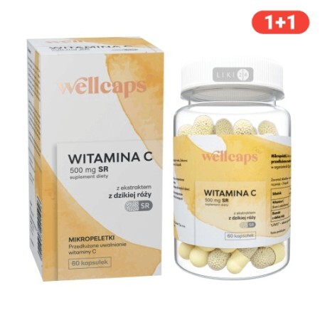 Вітамін С 500 SR WELLCAPS №60 1+1 (акція)