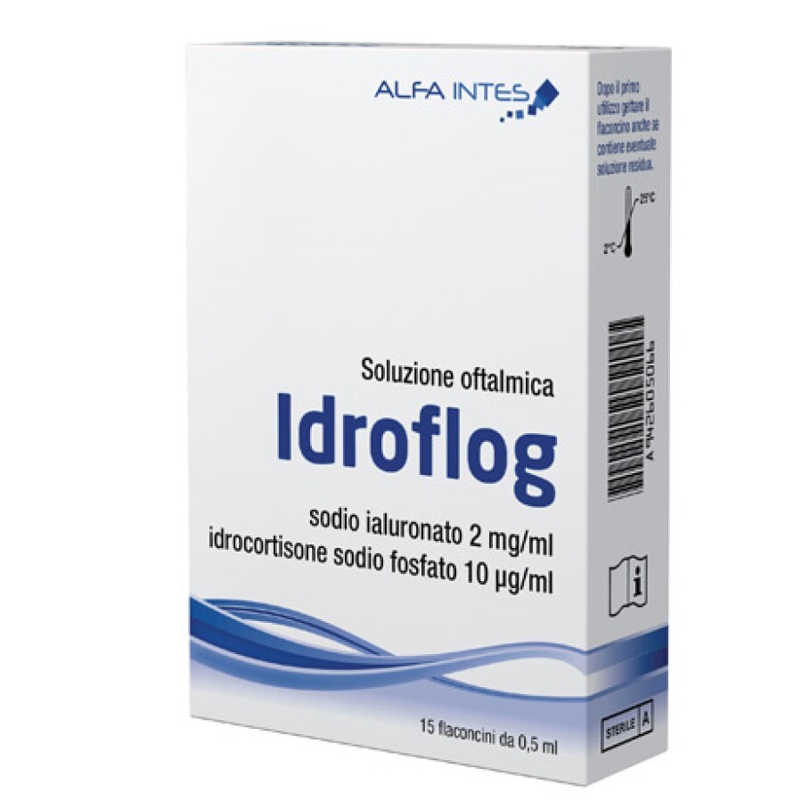 Ідрофлог (Idroflog) офтальмологічний розчин для зволоження очей по 0,5 мл у флаконі, 15 шт: ціни та характеристики