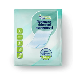 Пелюшки гігієнічні Ecohealth 60 х 90 см 30 шт