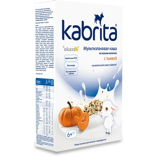 Мультизлаковая каша Kabrita на основе козьего молока с тыквой для детей от 6 месяцев 180 г