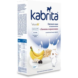 Вівсяна каша Kabrita на основі козячого молока з бананом і чорносливом для дітей від 6 місяців 180 г