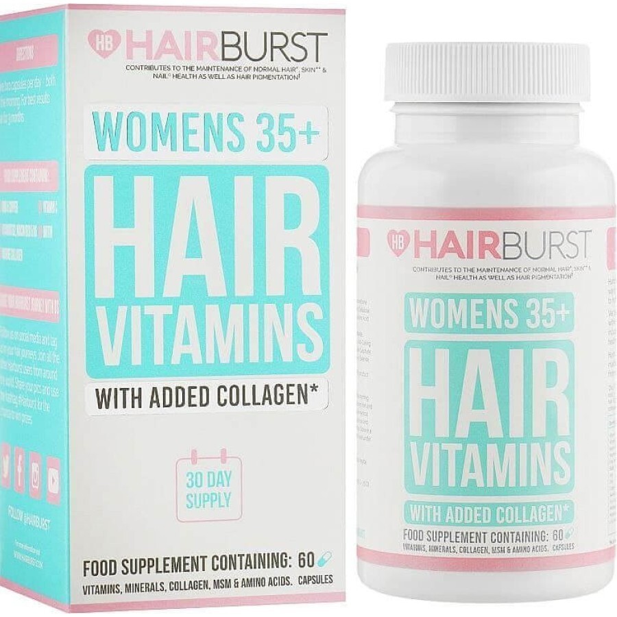 Вітаміни для росту та здоров'я волосся Hair Vitamins Hairburst для жінок 35+ 60 капсул: ціни та характеристики