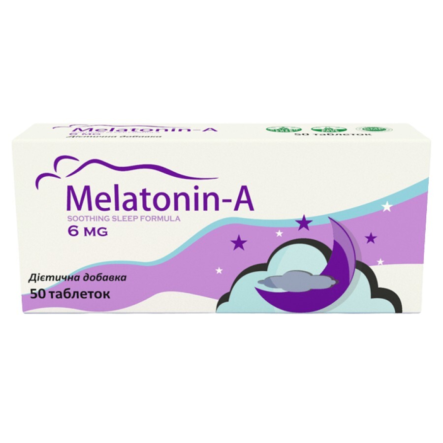 Мелатонин-А, мелатонин 6 мг для сна, таблетки №50: цены и характеристики