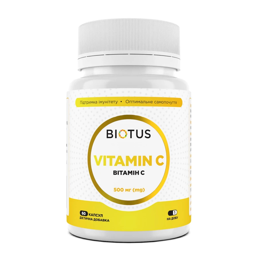 Вітамін С Vitamin C Biotus 500 мг 60 капсул: ціни та характеристики