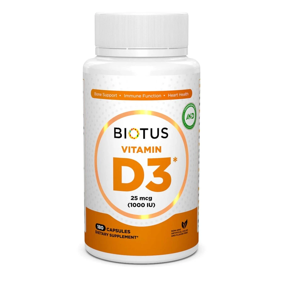 Витамин Д3 Vitamin D3 Biotus 1000 МЕ 180 капсул: цены и характеристики