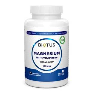 Магній та вітамін В6 Magnesium with Vitamin B6 Biotus екстра сильний 150 капсул