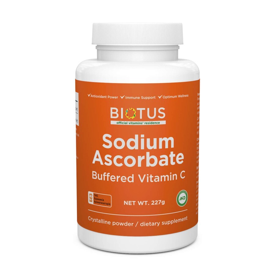 Буферизований вітамін С Sodium Ascorbate Biotus порошок 227 г: ціни та характеристики