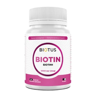 Биотин Biotus Biotin 5000 мкг, 60 капсул