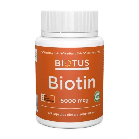 Биотин Biotin Biotus 5000 мкг 60 капсул