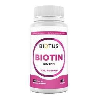 Биотин Biotin Biotus 5000 мкг 100 капсул
